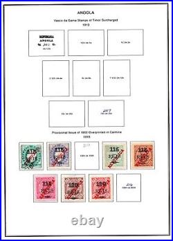 PORTUGAL ANGOLA 1886-1970's COLLECTION OF 600 STAMPS MINT & USED ON 60 PAGES