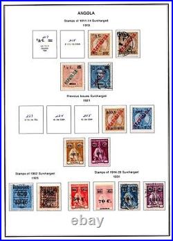 PORTUGAL ANGOLA 1886-1970's COLLECTION OF 600 STAMPS MINT & USED ON 60 PAGES