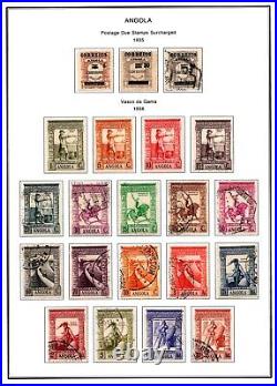 PORTUGAL ANGOLA 1886-1970's COLLECTION OF 600 STAMPS MINT & USED ON 60 PAGES