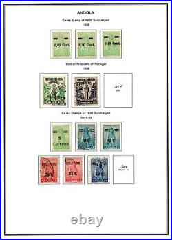 PORTUGAL ANGOLA 1886-1970's COLLECTION OF 600 STAMPS MINT & USED ON 60 PAGES