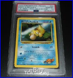 PSA 10 GEM MINT Misty's Psyduck 54/132 WOTC Gold W Stamped PROMO Pokemon Card