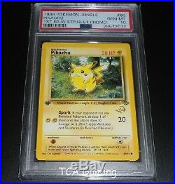 PSA 10 GEM MINT Pikachu 60/64 1st Ed. WOTC Gold W Stamped PROMO Pokemon Card