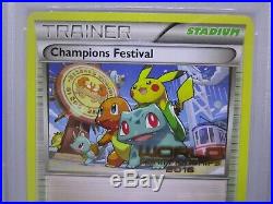 PSA 9 MINT 2016 Champions Festival XY Promo Pokemon Card TOP 16 Stamp XY176 B47