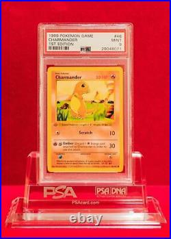 PSA 9 MINT Grey Stamp 1999 1st Edition Shadowless Charmander 46/102 Pokémon Base