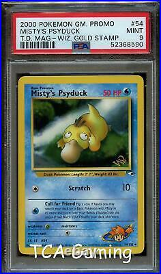 PSA 9 MINT Misty's Psyduck 54/132 W Wizards Stamped WOTC Promo Pokemon Card