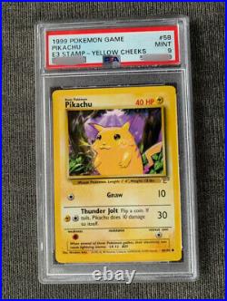 PiKACHU 1999 Pokemon Game E3 Stamp Base Card #58 PSA 9 Mint