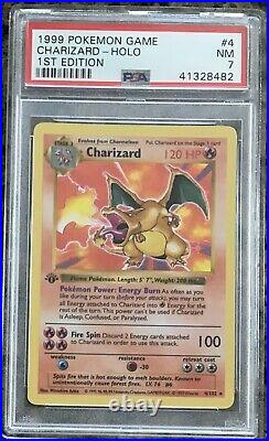 Pokemon PSA 7 NEAR MINT Charizard 1ST EDITION BASE SET 1999 CARD #4 -THICK STAMP