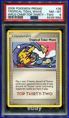Pokemon PSA 8 NM-MINT Tropical Tidal Wave TOP 32 STAMP 2006 Worlds Promo 036