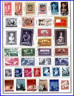 Poland 1918-1980 Large Collection Of 1100+ Stamps Mint & Used Many Complete Sets