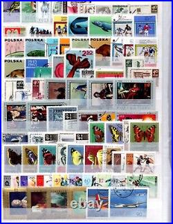 Poland 1918-1980 Large Collection Of 1100+ Stamps Mint & Used Many Complete Sets