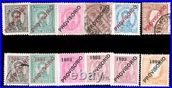 Portugal #81//96 Mint/Used CV$580.75 1892-1893 PROVISORIO Overprints