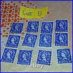 Postage Stamp Lot Great Britain Queen Elizabeth II Ultramarine 1p