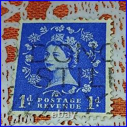 Postage Stamp Lot Great Britain Queen Elizabeth II Ultramarine 1p