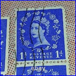 Postage Stamp Lot Great Britain Queen Elizabeth II Ultramarine 1p