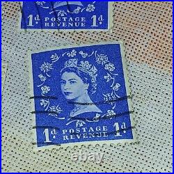 Postage Stamp Lot Great Britain Queen Elizabeth II Ultramarine 1p