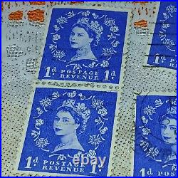 Postage Stamp Lot Great Britain Queen Elizabeth II Ultramarine 1p