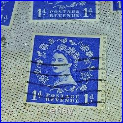 Postage Stamp Lot Great Britain Queen Elizabeth II Ultramarine 1p