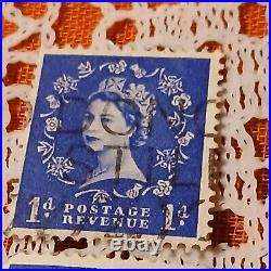 Postage Stamp Lot Great Britain Queen Elizabeth II Ultramarine 1p