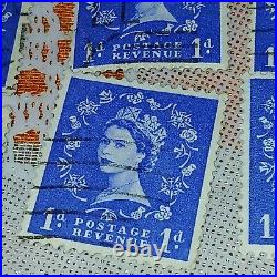 Postage Stamp Lot Great Britain Queen Elizabeth II Ultramarine 1p