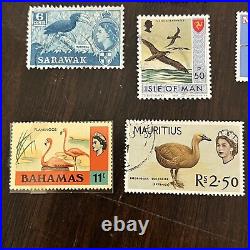 Queen Elizabeth II Lot Of 9 Different Bird Mint Used Stamps From 5 Ww Countries