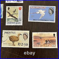 Queen Elizabeth II Lot Of 9 Different Bird Mint Used Stamps From 5 Ww Countries