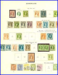 Queensland 1860-1908 collection on album pages. Mint & used. Nice range of