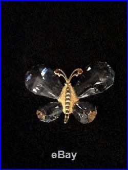 Rare 1983 Swarvorski Stamped T Crystal 3 Inch Butterfly Mint 24 KT Plated