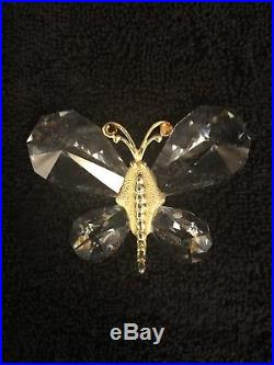 Rare 1983 Swarvorski Stamped T Crystal 3 Inch Butterfly Mint 24 KT Plated