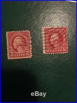 Rare Lot Of Two George Washington Red 2 Cent Vintage Stamps