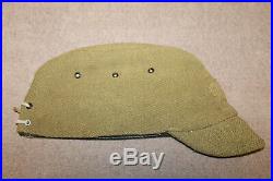 Rare Original WW2 Japanese Army Khaki Burlap Cloth Campaign Hat, Stamped, Mint