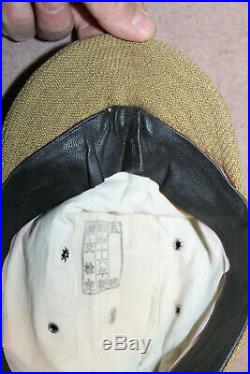 Rare Original WW2 Japanese Army Khaki Burlap Cloth Campaign Hat, Stamped, Mint
