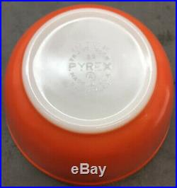 Rare Pyrex Reverse Primary Nesting Bowl Set Early Stamp 1950sNear Mint Condition