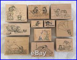 Retired House Mouse Rubber Stamp Lot Stampa Rosa Stampabilities Mice Collection