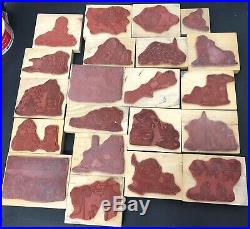 Retired Vtg 1997 House Mouse Rubber Stamp Lot of 21 Stampa Rosa