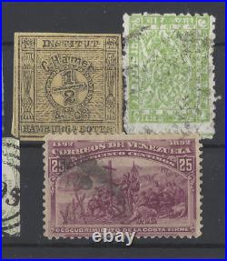 SCARCE 1800's WW STAMPS LOT MANY COUNTRIES PORTUGAL, EAST INDIA, HAMBURG, SIAM