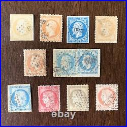 SCARCE SELECTION 1860's 1870's FRANCE LOT OF 11 CERES AND NAPOLEON STAMPS