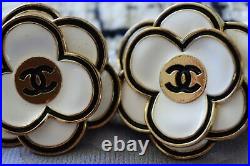STAMPED CHANEL BUTTONS Lot of 4 size 32 mm Logo CC Metal Large