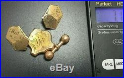 Scrap Lot Old Cufflinks Antique 9ct Gold Stamped 7.1 Grams