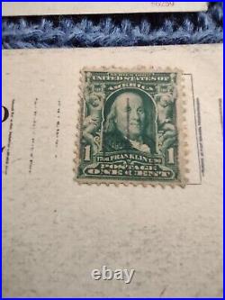 Series 1902 Benjamin Franklin Stamp Green EXTREMELY RARE Lot of 4
