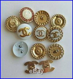 Set of 12 cc Chanel buttons, bundle lot Stamped 19mm 20mm