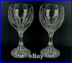 Set of 2 Baccarat France Crystal Massena Claret 7 Wine Glasses Mint Stamped