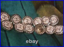 Stamped Vintage Chanel Buttons Lot Of 16 Logo CC Crystal's 20 MM