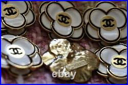 Stamped Vintage Chanel Buttons Lot Of 5 Five Camellia