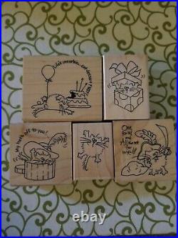 Stampendous Fluffles Cat Christmas Kitty Stamp Lot Of 20 + Clear Set Of 23
