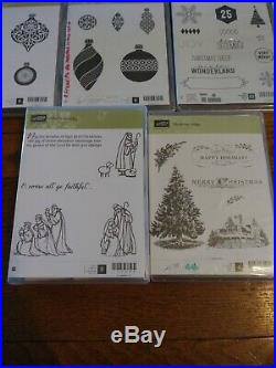 Stampin Up Bundle Of Christmas Stamps Some With Dies EXCELLENT RETIRED LOT