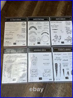 Stampin Up! Cling & Photopolymer Stamp Set Lot Of 19 Variety