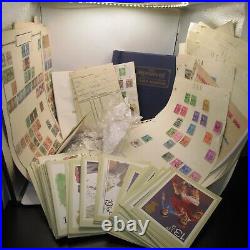 Stamps Great Britain US World etc Unsorted Album Loose & Cards JOB LOT 2