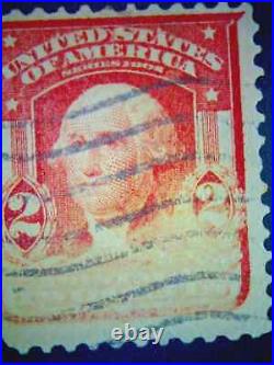 Stamps US George Washington 2c Red 1902 used genuine error oddity freak Lot# RR2