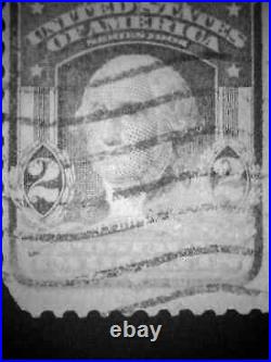 Stamps US George Washington 2c Red 1902 used genuine error oddity freak Lot# RR2