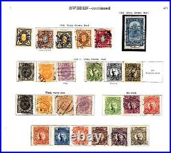 Sweden. 1855-1940. A collection of mint & used stamps on SG & Scott pages